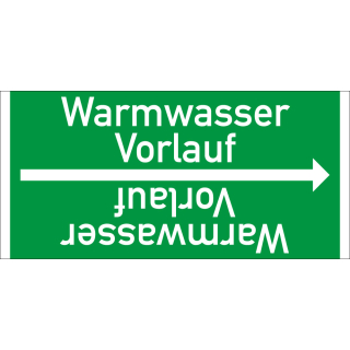 Rohrleitungsband: Warmwasser Vorlauf, DIN 2403, für Rohre ab Ø 15 mm, Folie selbstklebend, 33 m/Rolle
