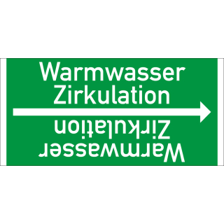 Rohrleitungsband: Warmwasser Zirkulation, DIN 2403, für Rohre ab Ø 15 mm, Folie selbstklebend, 33 m/Rolle