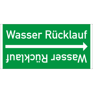 Rohrleitungsband: Wasser Rücklauf, DIN 2403, für Rohre ab Ø 15 mm, Folie selbstklebend, 33 m/Rolle