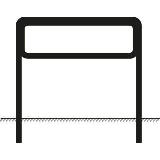 Rohrrahmen für Verkehrszeichen, Stahl feuerverzinkt, für Schilderformat 1000 mm x 333 mm, 1 Stück