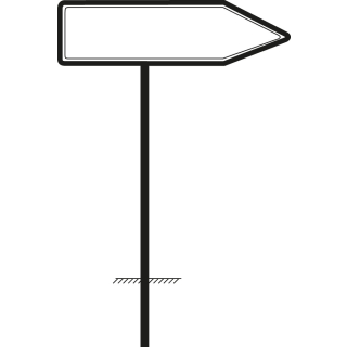 Rohrrahmen für Verkehrszeichen, Stahl feuerverzinkt, für Schilderformat 1400 mm x 350 mm, 1 Stück