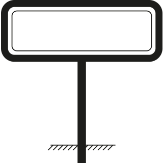 Rohrrahmen für Verkehrszeichen, Stahl feuerverzinkt, für Schilderformat 594 mm x 210 mm, 1 Stück