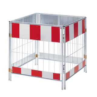 Schachtschutzgitter mit retroreflektierender Folie Typ 1, 4-teilig, feuerverzinkt, 1000 mm x 1000 mm, 1 Stück