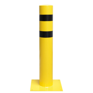 Schutzpfosten XXXL zum Aufdübeln, gelb-schwarz, Stahl pulverbeschichtet, Ø 219 mm, 1300 mm, 1 Stück