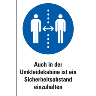 Sicherheitsabstand Umkleide,KU,200x300mm