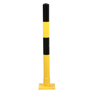 Sperrpfosten Flex zum Aufdübeln, gelb-schwarz, kunststoffbeschichteter Stahl, Ø 76 mm, 1000 mm, 1 Stück