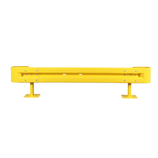 Start-Set Stahlschutzplanken Typ B, zum Aufdübeln, gelb, Stahl feuerverzinkt, 2 m