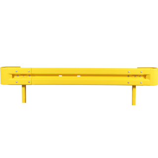 Start-Set Stahlschutzplanken Typ B, zum Einrammen, gelb, Stahl feuerverzinkt, 2 m
