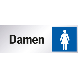 Türaufkleber: Damen, Symbol mit Text, Folie selbstklebend, 210 x 74 mm, 1 Stück