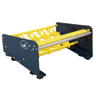 Tisch-Etikettenspender mit 2 Rollenteilern, blau, Stahl, Nutzbreite 315 mm, 325 mm x 135 mm x 250 mm, 1 Stück