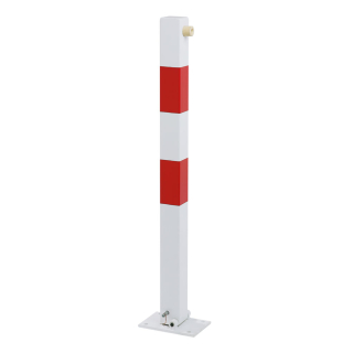 Universalpfosten Dublin zum Aufdübeln, rot-weiß, Stahl, 70 mm x 70 mm, 1000 mm, 1 Stück