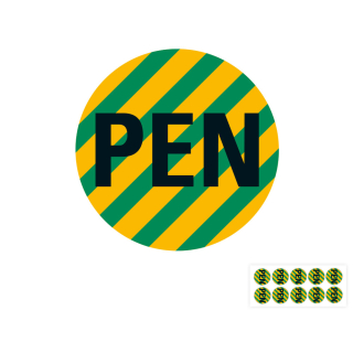 Produkt Hauptbild von Leiterkennzeichen: Neutralleiter PEN, gelb-grün, versch. Materialien, Durchmesser und Lieferformen