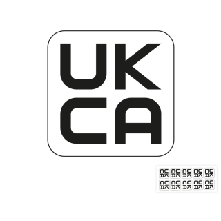 Produkt Hauptbild von UKCA-Kennzeichen, weiß-schwarz, Folie selbstklebend, versch. Größen