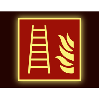 PERMALIGHT power Brandschutzschild: Feuerleiter, ASR/ISO, versch. Materialien, lang nachleuchtend