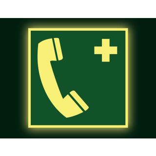 PERMALIGHT power Rettungszeichen: Notruftelefon, ASR/ISO, versch. Materialien, lang nachleuchtend