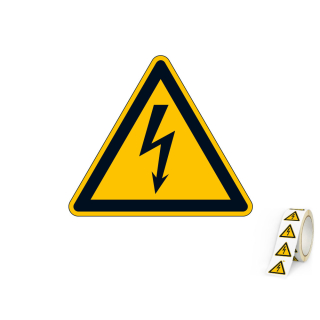 Produkt Hauptbild von Warnschild: Warnung vor elektrischer Spannung, Blitzpfeil, ASR/ISO, Folie selbstklebend, versch.  Schenkellängen und Lieferformen
