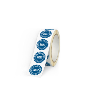 Produkt Hauptbild von Jahresprüfplakette 2027, blau, verschiedene Materialien