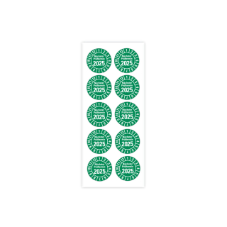 Produkt Hauptbild von Jahresprüfplakette Nächster Prüftermin, 2025, grün, Folie selbstklebend, Ø 20 oder 30 mm