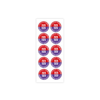 Produkt Hauptbild von Prüfplakette 2028/2029, rot-violett, Folie selbstklebend, Ø 20 oder 30 mm