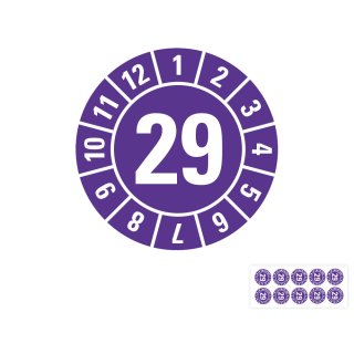 Produkt Hauptbild von Jahresprüfplakette 29, violett, Standardfolie
