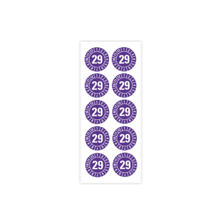 Produkt Hauptbild von Jahresprüfplakette 29, violett, Standardfolie