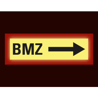 Permalight Power Feuerwehrschild: BMZ rechts, verschiedene Materialien und Größen