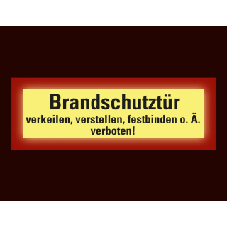 PERMALIGHT power Feuerwehrschild: Brandschutztür verkeilen, verstellen [...] verboten, weiß-rot, DIN 4066