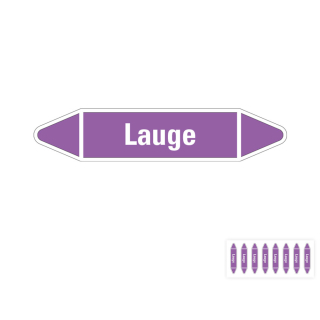 Produkt Hauptbild von Rohrleitungsetikett: Lauge, violett-weiß, Standardfolie, versch.  Formate
