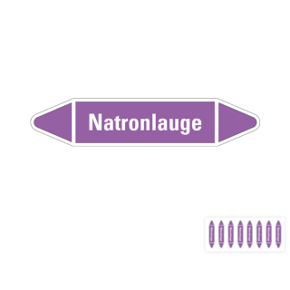 Produkt Hauptbild von Rohrleitungsetikett: Natronlauge, violett-weiß, Standardfolie, versch.  Formate