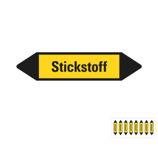 Produkt Hauptbild von Rohrleitungsetikett: Stickstoff, gelb-schwarz, Standardfolie, versch.  Formate