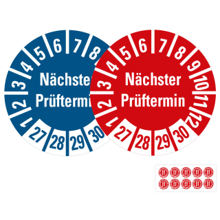 Prüfplakette Nächster Prüftermin, 27 - 30, 10 St./Bogen