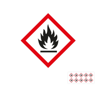 Produkt Hauptbild von Gefahrensymbol: GHS02 Flamme, Folie selbstklebend, versch. Größen & Lieferformen
