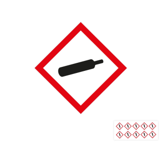 Produkt Hauptbild von Gefahrensymbol: GHS04 Gasflasche, Folie selbstklebend, versch. Größen und Lieferformen