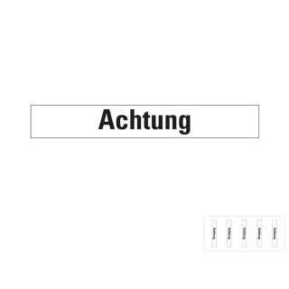 Produkt Hauptbild von Signalwort Achtung für Gefahrensymbole nach GHS, Folie selbstklebend, versch. Größen