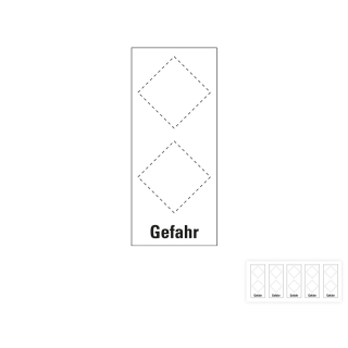 Produkt Hauptbild von Grundplakette Gefahr, für 2 GHS-Piktogramme, Folie selbstklebend, versch. Größen und Lieferformen