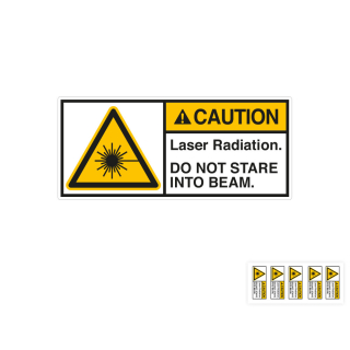 Produkt Hauptbild von ANSI-Aufkleber: CAUTION Laser Radiation. Do not stare into beam, UL-anerkannt, ANSI Z535-4, Folie selbstklebend, versch. Größen