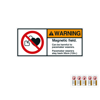 Produkt Hauptbild von ANSI-Aufkleber: WARNING Magnetic field [...], UL-anerkannt, ANSI Z535-4, Folie selbstklebend, versch. Größen