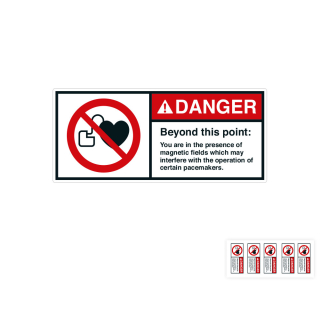 Produkt Hauptbild von ANSI-Aufkleber: DANGER Beyond this point: [...], UL-anerkannt, ANSI Z535-4, Folie selbstklebend, versch. Größen