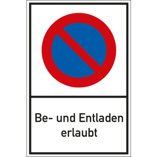 Verb.schild Be-/Entladen,AL,400x600mm