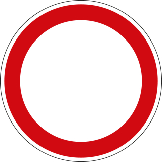 Verbotsschild: Allgemeines Verbotszeichen, weiß-rot, ASR/ISO, Aluminium, Ø 400 mm, 1 Stück