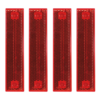 Warn-Reflektor, mit Schraubloch, rot, Kunststoff, 41 mm x 182 mm, 4 St. / Verpackungseinheit