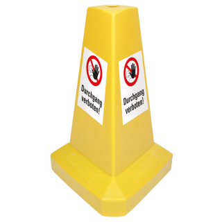 Warnaufsteller schwer: Durchgang verboten, Symbol und Text, dreiseitig, Polypropylen, 400 x 540 mm, 1 Stück