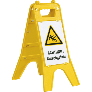 Wechsel-Warnaufsteller: Flexo, inklusive 8 Wechselschilder, doppelseitig, Polypropylen, 230 x 600 mm, 1 Stück