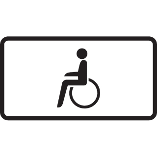 Zusatzzeichen: Symbol Rollstuhlfahrer, Aluminium RA1 reflektierend, 420 mm x 231 mm, 1 Stück