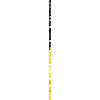 Absperrkette, gelb-schwarz, Kunststoff, Ø 6 mm, maximal 10 m, 1 m / VE