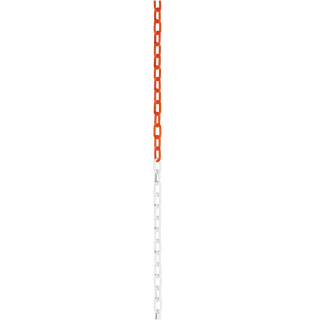 Absperrkette, rot-weiß fluoreszierend, Kunststoff, Ø 8 mm, maximal 10 m, 1 m / VE