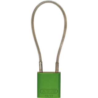 ABUS Vorhängeschloss, mit 20 cm Edelstahlseil, verschiedenschließend, Aluminium, verschiedene Farben, 34 x 32 x 12 mm, 1 Stück