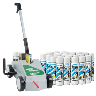 Aktions-Set Markierungsgerät SUPER Striper, Farbe Traffic extra, weiß oder gelb , 36 Dosen/Verpackungseinheit