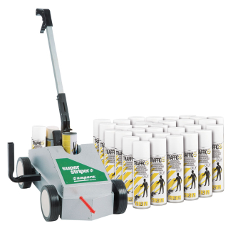 Aktions-Set Markierungsgerät SUPER Striper, Farbe Traffic 2, weiß oder gelb, 36 Dosen/Verpackungseinheit