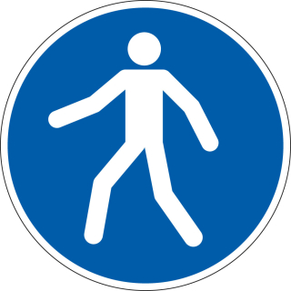 Bodenzeichen: Fußgänger, ASR/DIN, R10, Bodenmarkierungsfolie selbstklebend, versch. Durchmesser
